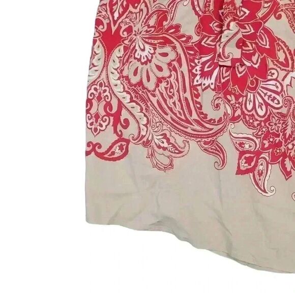 Liz Claiborne Women's Ivory & Red Rayon Floral Print Relaxed Fit Skirt NEW - Picture 4 of 13